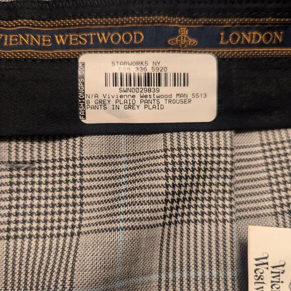 Vivienne Westwood Man High-Waisted Plaid Trousers UK50 NWT